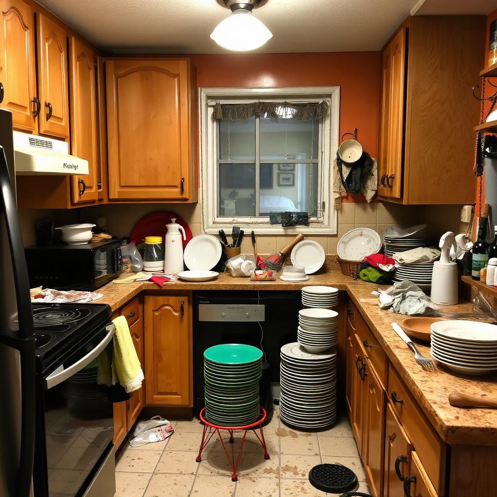 Kitchen before cleaning